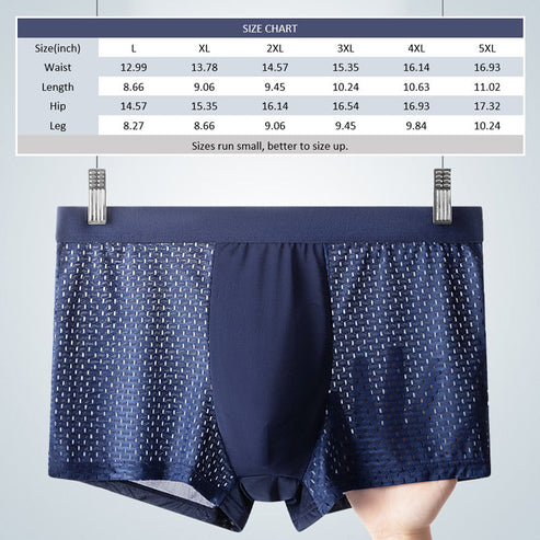 Ice Silk Mesh Antibakteriel åndbar boxershorts